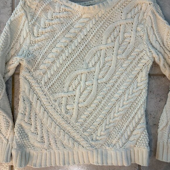 Polo Ralph Lauren Cream Cable Knit Cotton Sweater Womens Size M - Picture 4 of 7